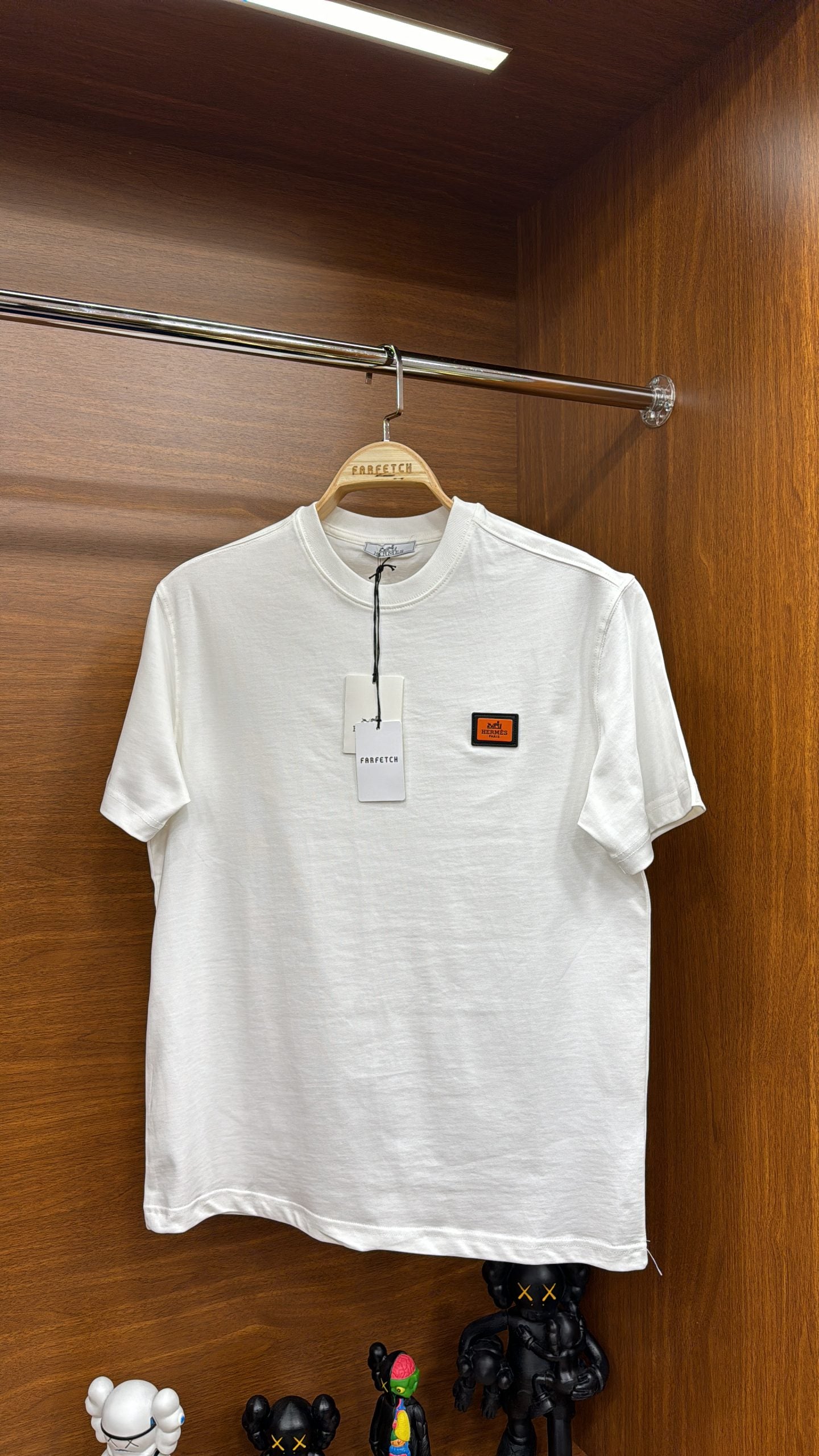 Hermes Plaka Logo Tshirt Beyaz