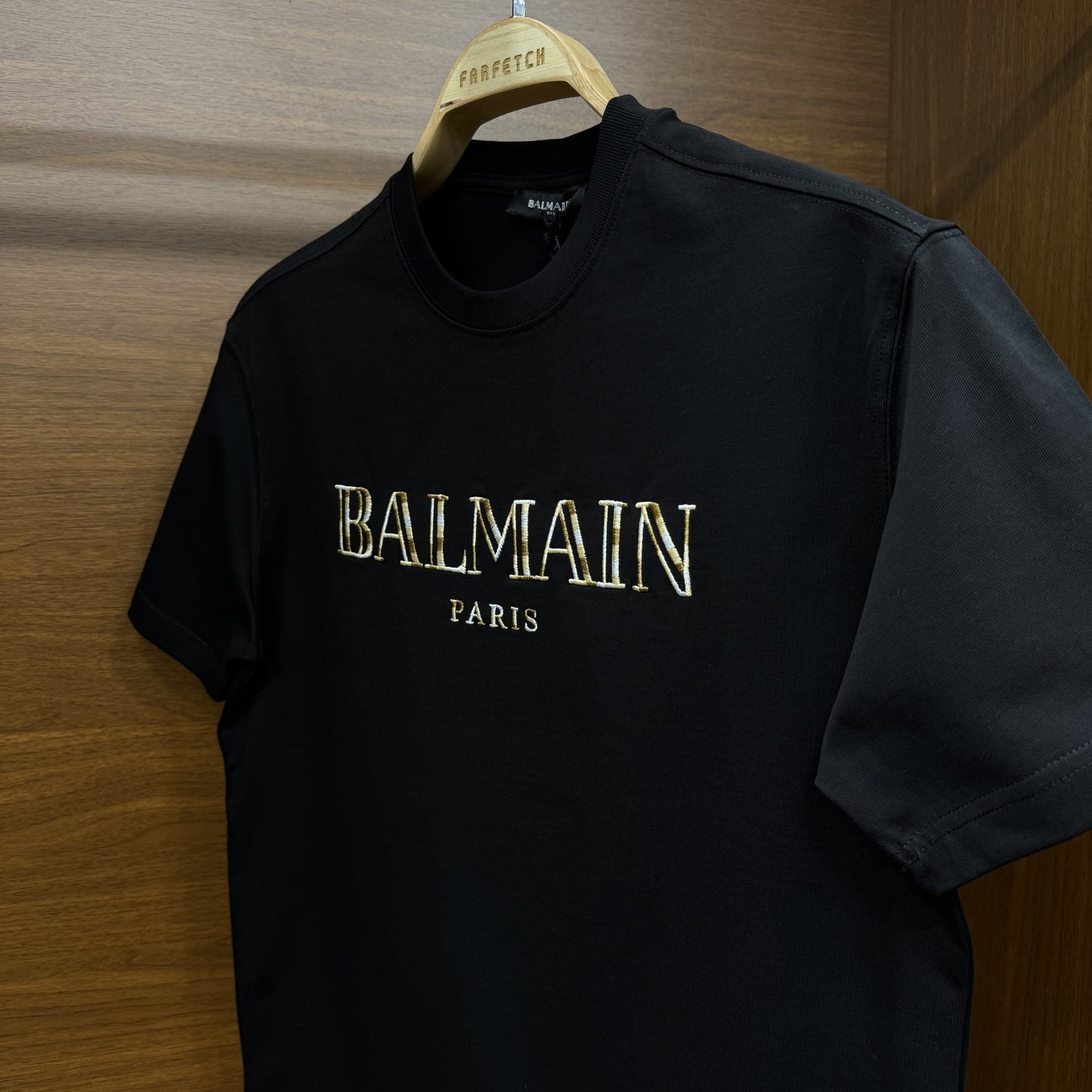 Balmain Nakış Detay Premium Tshirt Siyah