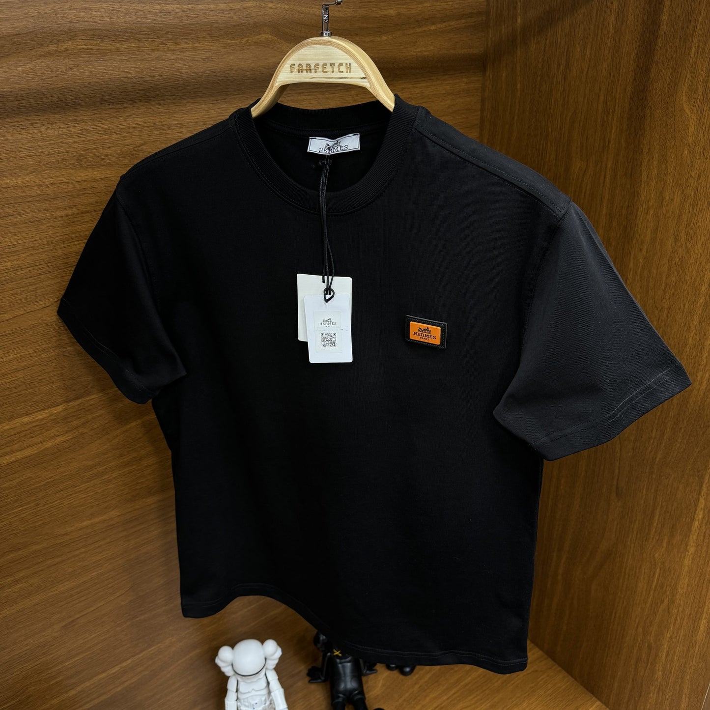 Hermes Plaka Logo Tshirt Siyah