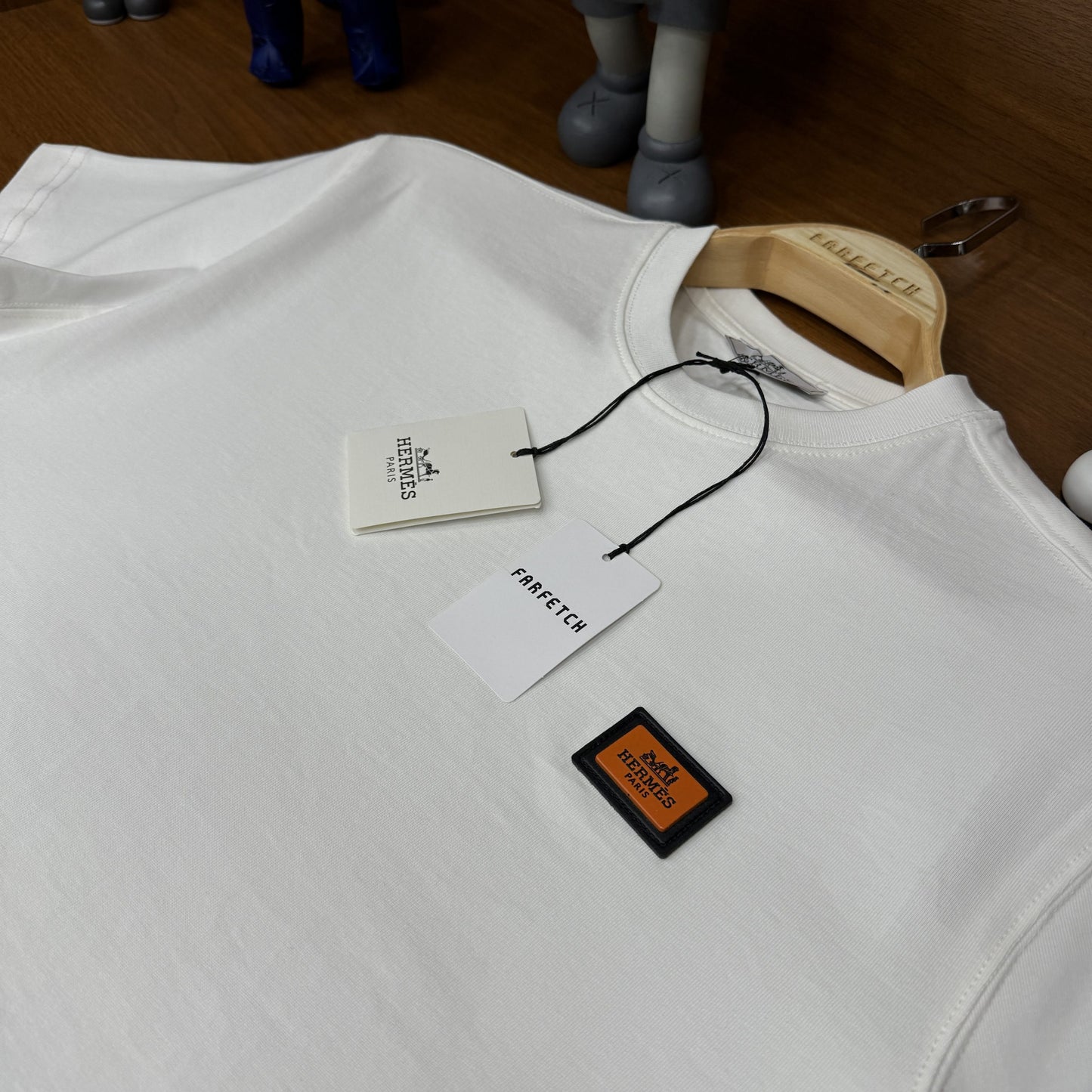 Hermes Plaka Logo Tshirt Beyaz