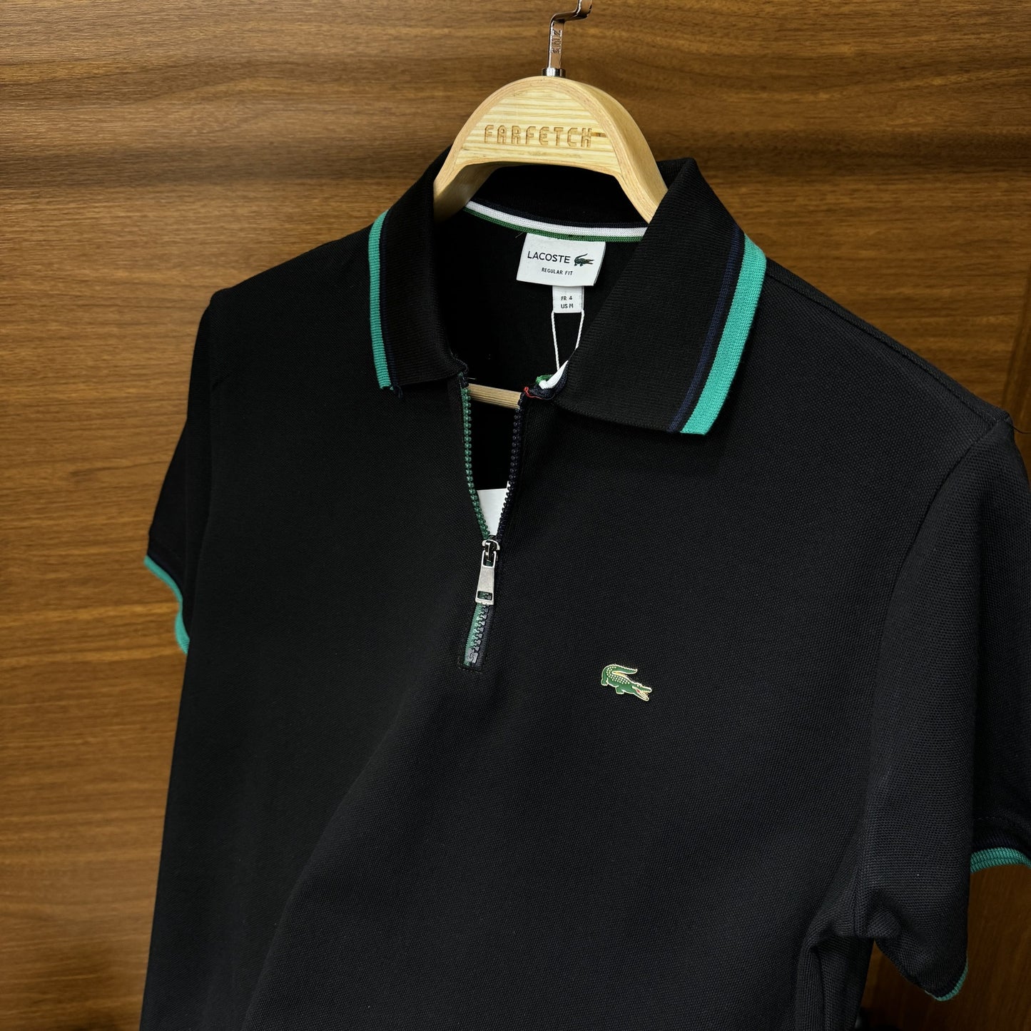 Lacoste Yarım Fermuarlı Polo Yaka Tshirt Siyah