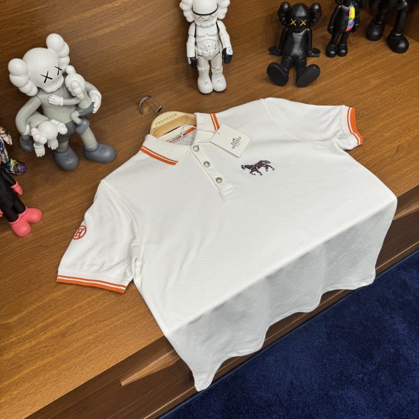 Hermes Polo Yaka Tshirt Beyaz - Görsel 6