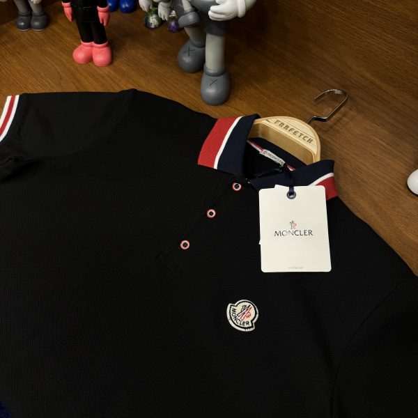 Moncler Polo Yaka Tshirt Siyah - Görsel 4