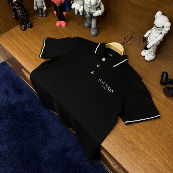 Balmain Polo Yaka Tshirt Siyah - Görsel 5