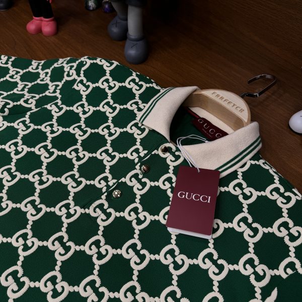 Gucci Polo Yaka Tshirt Siyah Yeşil - Görsel 6