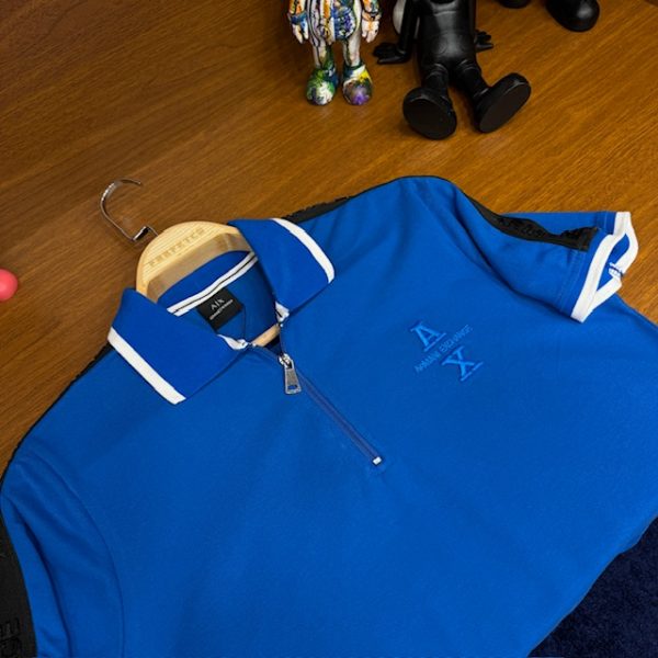 Armani Exchange Polo Yaka Tshirt Saks Mavi - Görsel 5