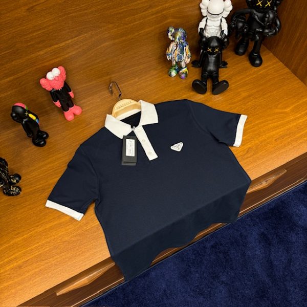 Prada Polo Yaka Tshirt Lacivert - Görsel 5