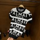 Balmain Premium Örme Triko Tshirt Siyah